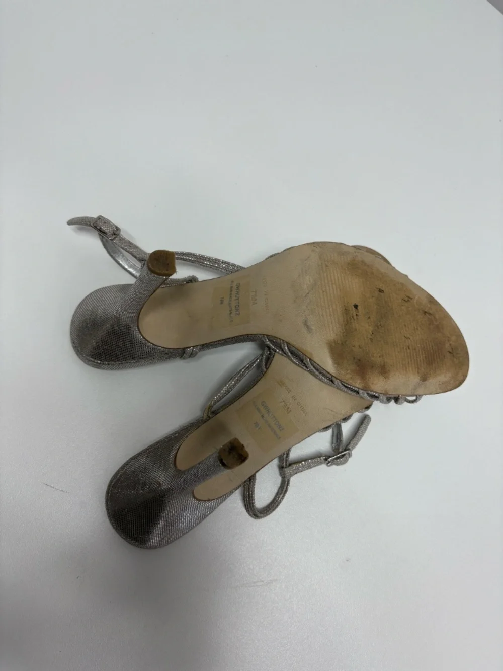 Guess by Marciano Silver Metallic Heeled Sandals - Size 7.5 - Picture 5 of 15